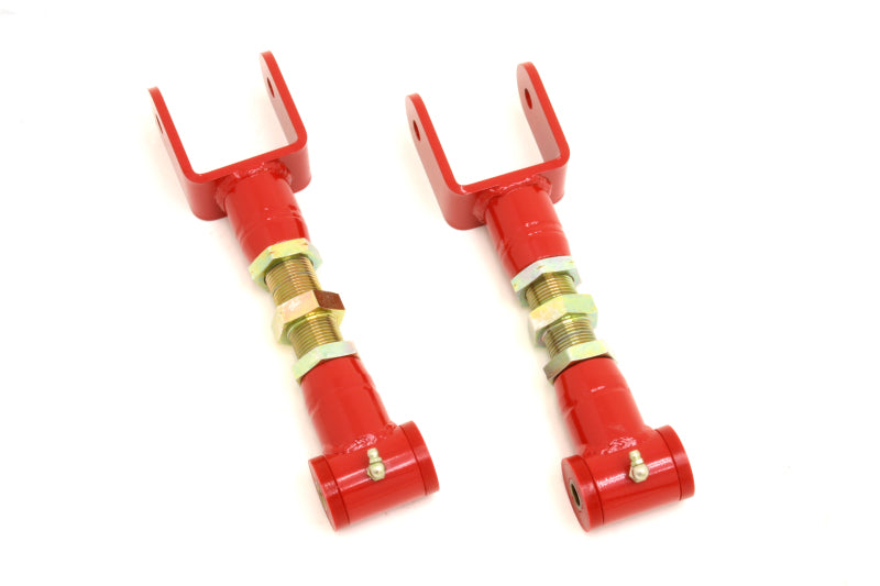 BMR 1979-2004 Fox Mustang Upper Control Arms On-Car Adj. (Polyurethane) (1-5/8in Tube) - Red