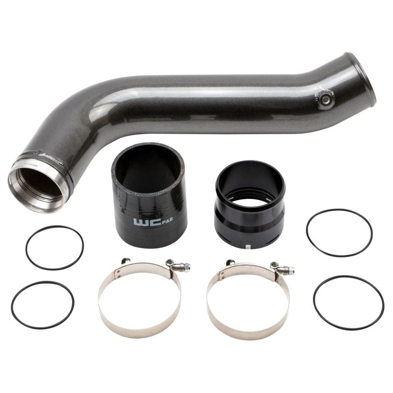 Wehrli Custom Fabrication WCF100381-GW Passenger Side 3.5in Intercooler Pipe Gloss White for 2020-2026 Chevrolet Silverado / GMC Sierra 2500 HD / 3500 HD L5P Duramax