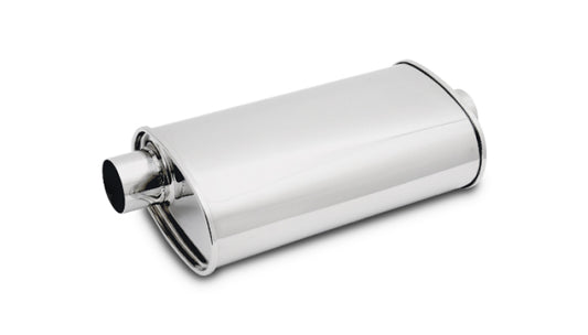Vibrant 2in Inlet/Dual Outlet (Center In - Offset Out) StreetPower Oval Muffler