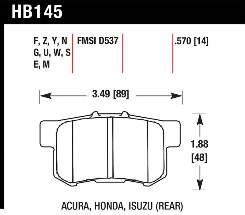 Hawk Performance HB145F.570 HPS Performance Street Brake Pads