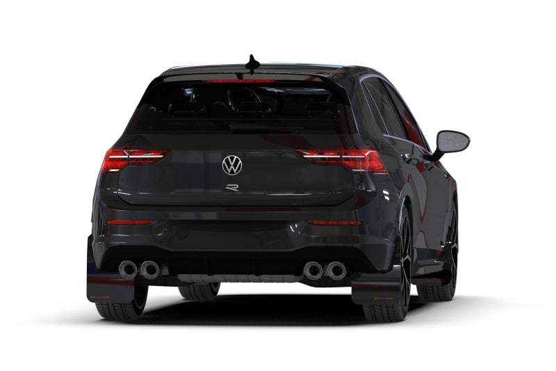 Rally Armor UR Mud Flaps - 2022-2025 Volkswagen GTI / Golf R - Black/Red Logo - #MF80-UR-BLK/RD