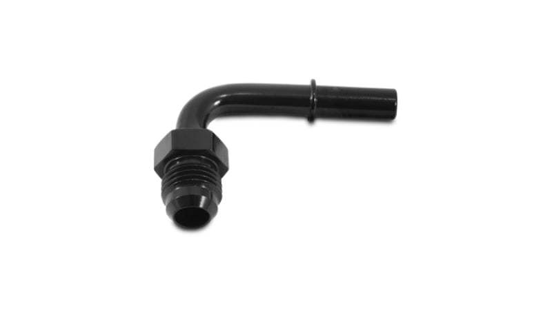 Vibrant 90 Degree Aluminum AN to Male Quick Connect Fitting -8AN - 0.375in Barb
