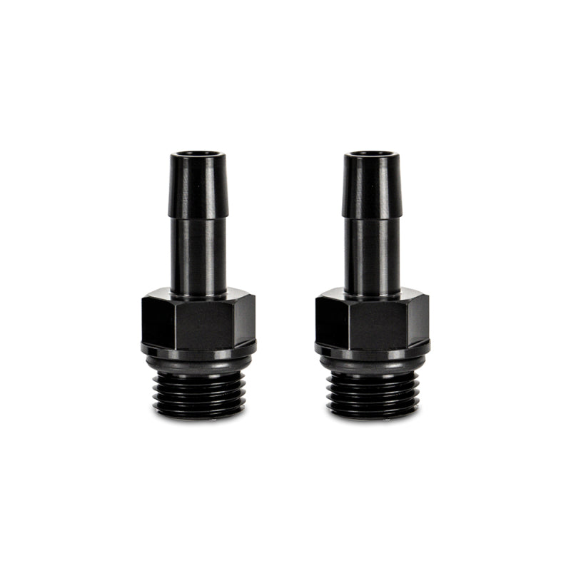 Mishimoto 2pcs M16x1.5 3/8in Aluminum Catch Can Fitting Black - #MMFT-M16-38BK