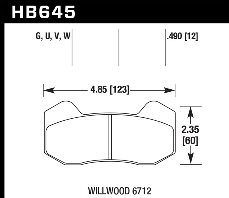 Hawk Performance HB645U.490 DTC-70 Motorsport Brake Pads