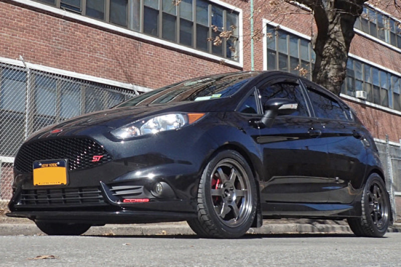 Rally Armor UR Mud Flaps - 2014-2019 Ford Fiesta - Black/White Logo - #MF29-UR-BLK/WH