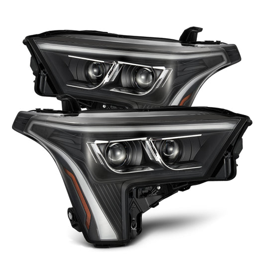 AlphaRex 880864 2022-2023 Toyota Tundra LUXX-Series Headlights Black with White DRL - Req 810029 OR 810030