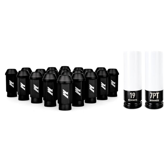 Mishimoto Aluminum Locking Lug Nuts 1/2 X 20 23pc Set Black - #MMLG-1220-23LBK