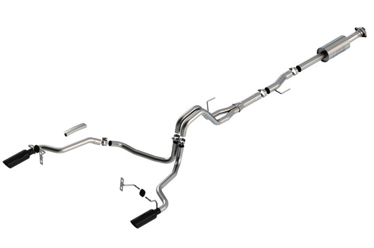 Borla 140863BC F-150 2021 2.7L/3.5L 4dr CC SB EC STB Lar/KingR/Plnum/LTD 3/2.25 SRE CB S-Type BLK CHR Tips - #140863BC