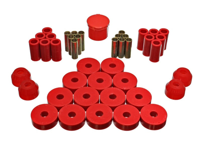 Energy Suspension for 55-75 Jeep CJ5 Red Hyper-Flex Master Bushing Set 2.18104R