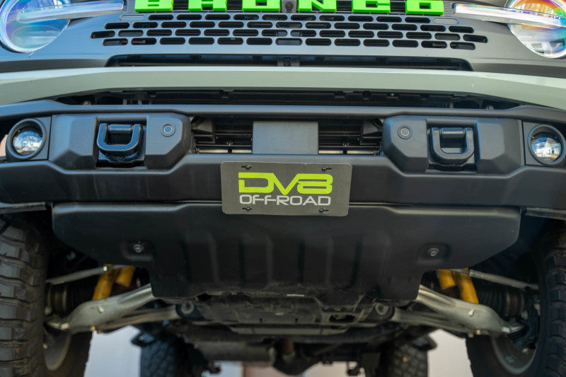 DV8 Offroad 2021 Ford Bronco Capable Bumper Slanted Front License Plate Mount - #LPBR-05