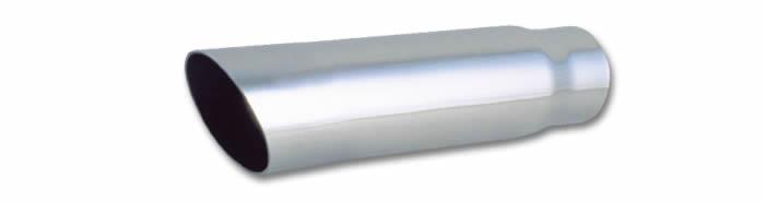 Vibrant 3.5in Round SS Truck/SUV Exhaust Tip (Single Wall Angle Cut) - 3in
