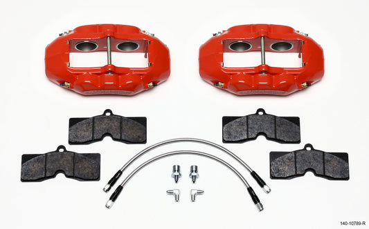 Wilwood D8-4 Front Caliper Kit Red Corvette C2 / C3 65-82 - #140-10789-R