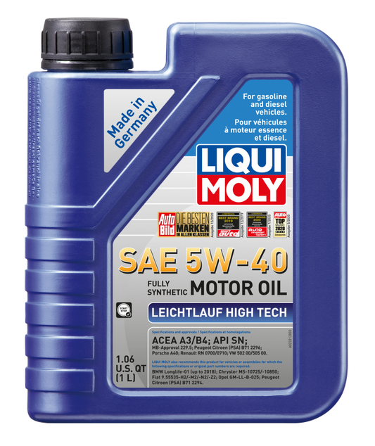 LIQUI MOLY 1L Leichtlauf High Tech Motor Oil SAE 5W-40 (2331) - Pack of 6