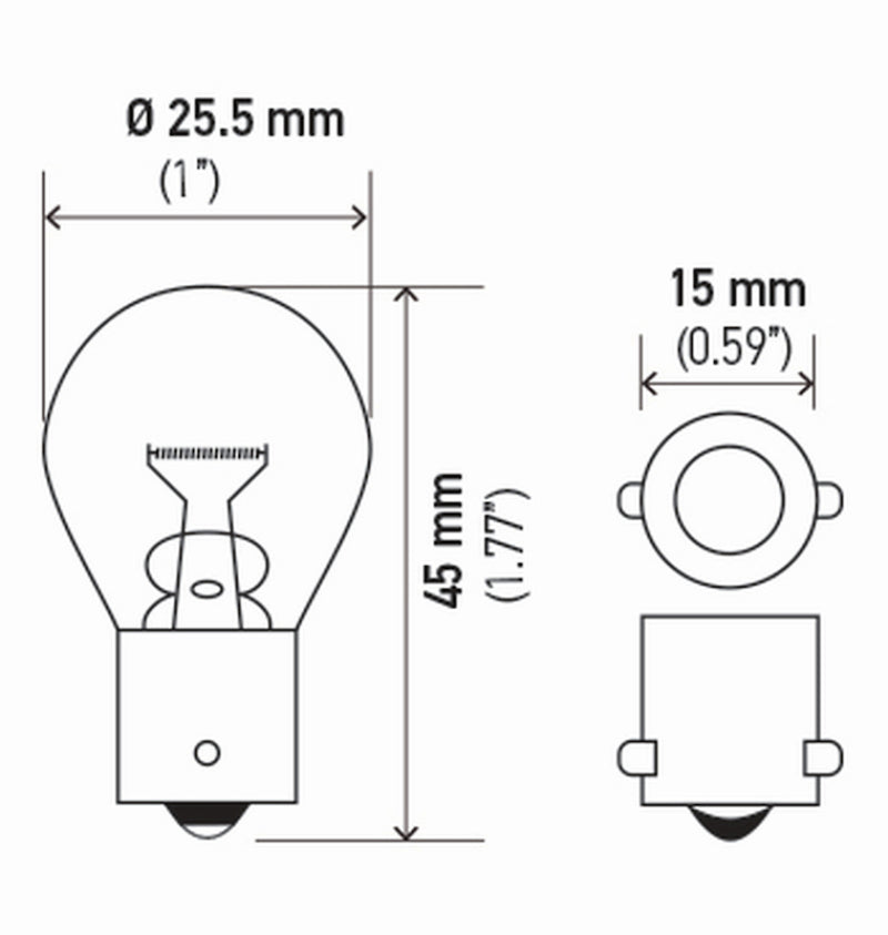 HELLA 1141TB 1141 12V 18W BA15s S8 Bulbs Pair