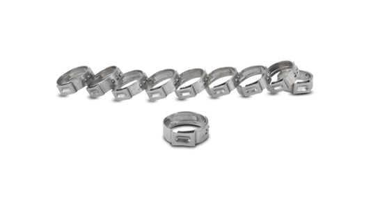 Vibrant One Ear Stepless Pinch Clamps 16.0-19.2mm clamping range (Pack of 10)