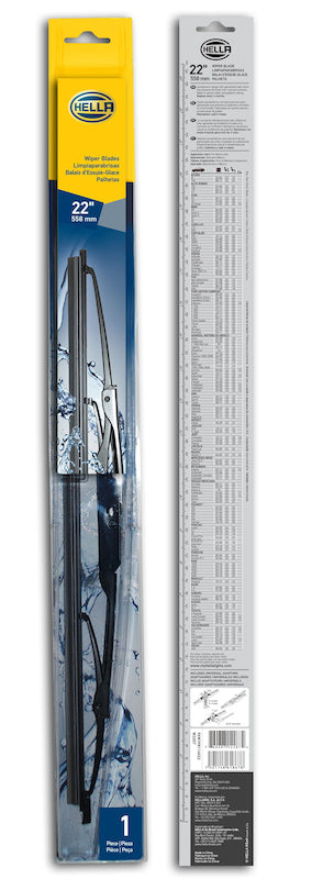 HELLA 9XW398114022 Standard Wiper Blade 22in Single