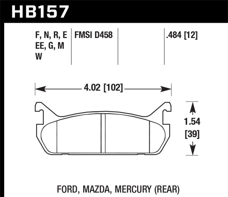 Hawk Performance HB157D.484 ER-1 Motorsport Brake Pads