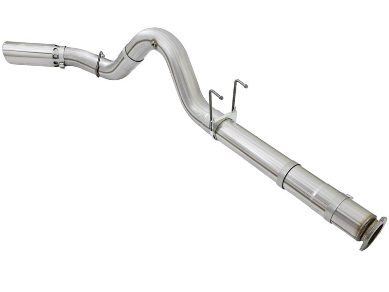 aFe ATLAS 5in DPF-Back Alum Steel Exhaust System w/Polished Tip 2017 Ford Diesel Trucks V8-6.7L (td) - #49-03090-P