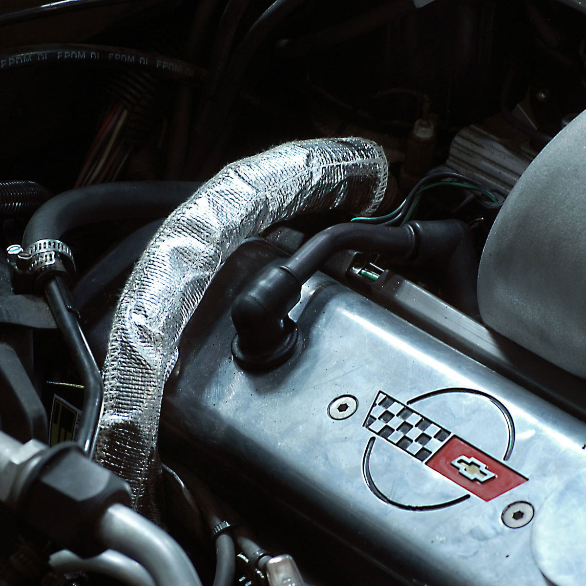 DEI EGR Pipe Cover 11-1/2in x 4.5in with Hook and Loop Closure for 1985-1991 Chevrolet Corvette C4 L98