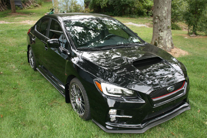 Rally Armor UR Mud Flaps - 2015-2021 Subaru WRX / WRX STI - Black/White Logo - #MF32-UR-BLK/WH