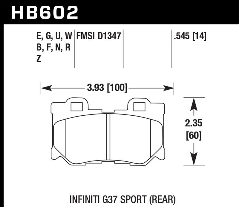 Hawk Performance HB602W.545 DTC-30 Motorsport Brake Pads