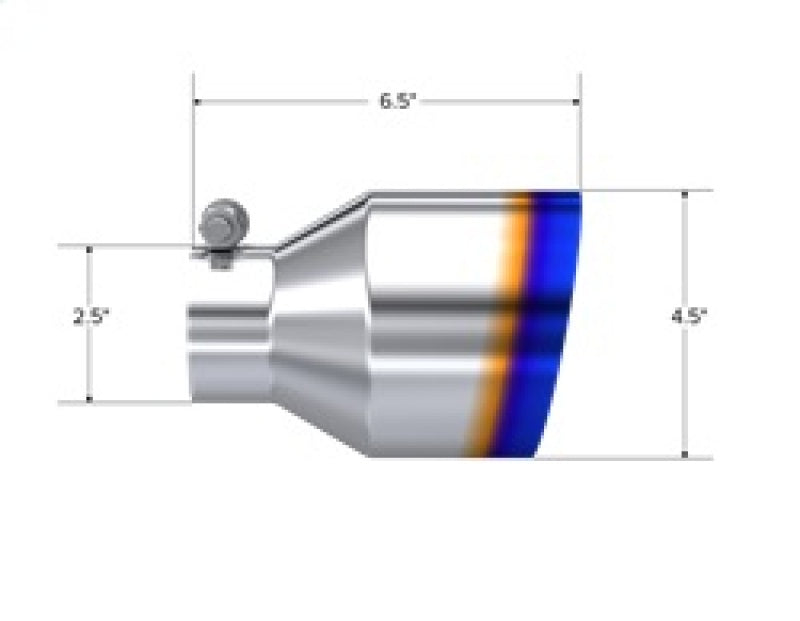 MBRP Univ Burnt Tip 2.5in ID / 4.5in OD Out / 6.5in Length Single-Wall