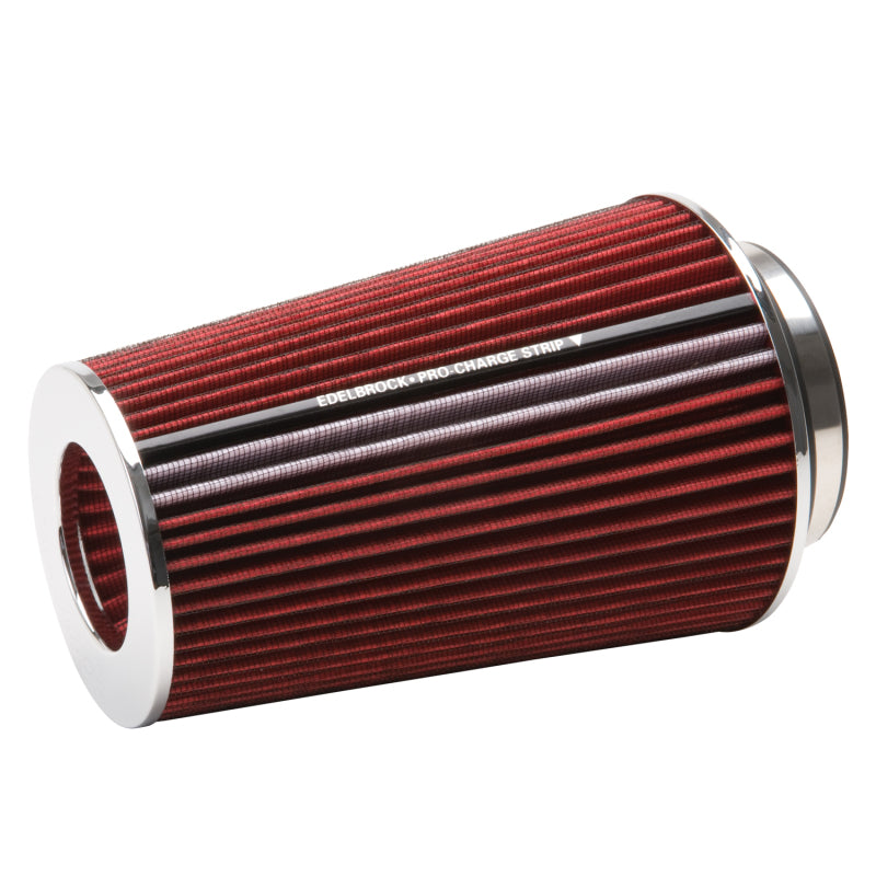 Edelbrock 43691 Air Filter Pro-Flo Series Conical 10 in Tall Red/Chrome