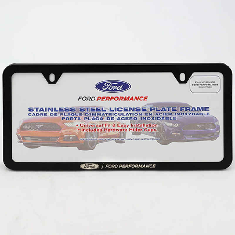 Ford Racing Slim License Plate Frame - Black Stainless Steel