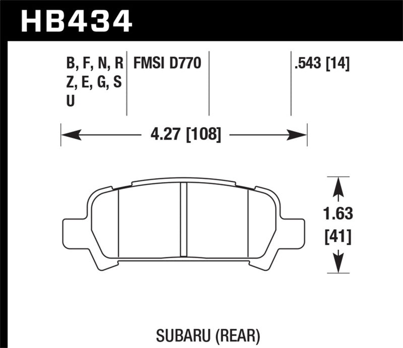 Hawk Performance HB434N.543 HP Plus Crossover Street/Motorsport Brake Pads