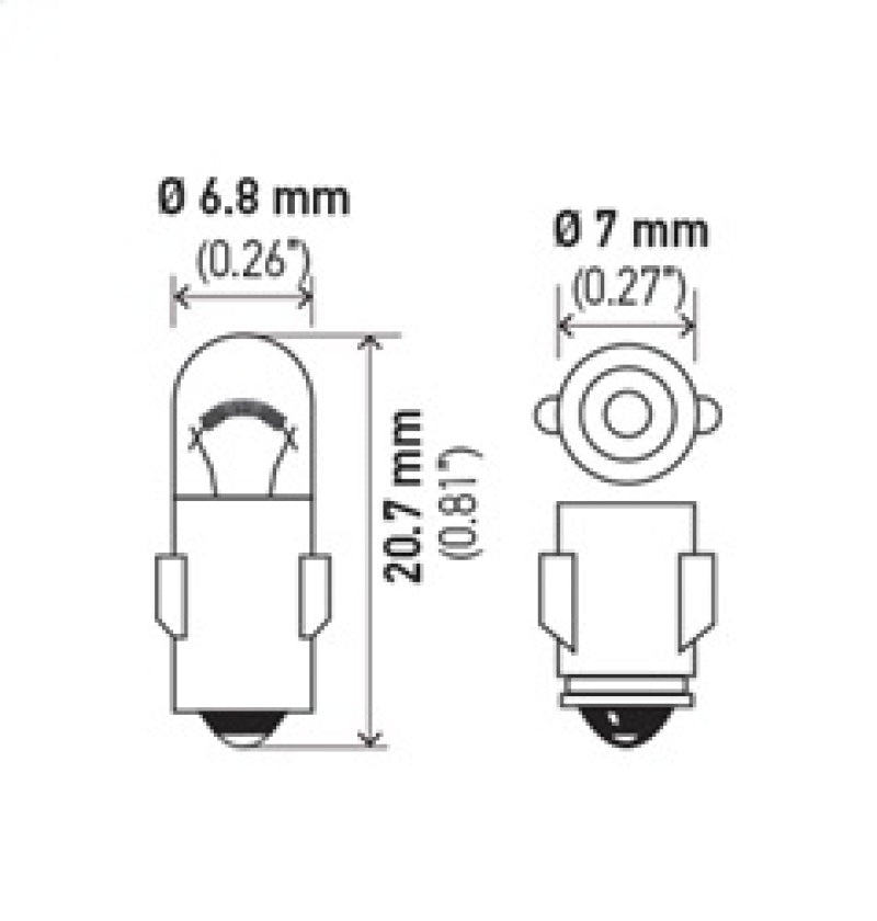 HELLA 3899 24V 3W BA7s T2 Bulb