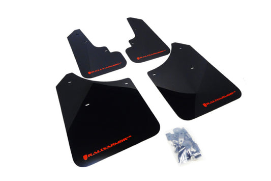 Rally Armor UR Mud Flaps - 2004-2008 Subaru Forester - Black/Red Logo - #MF5-UR-BLK/RD