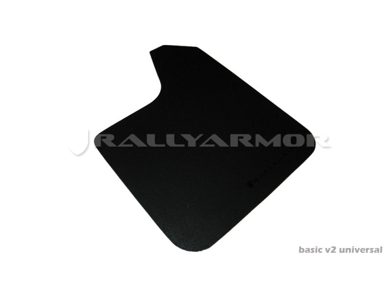 Rally Armor Basic Mud Flaps - Universal - Black/White Logo - #MF12-BAS-WH