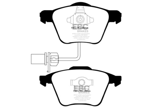 EBC 2005-2008 Audi A4 2.0 Turbo Redstuff Front Brake Pads DP31495C