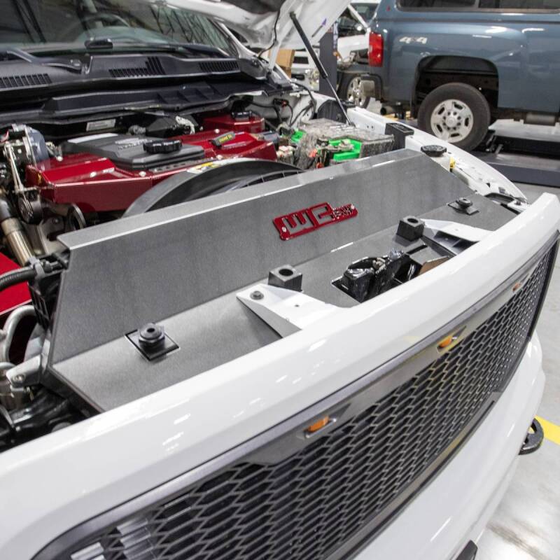 Wehrli Custom Fabrication WCF100546-GW Fabricated Aluminum Radiator Cover Gloss White for 2013-2018 Ram 2500 / 3500 Cummins