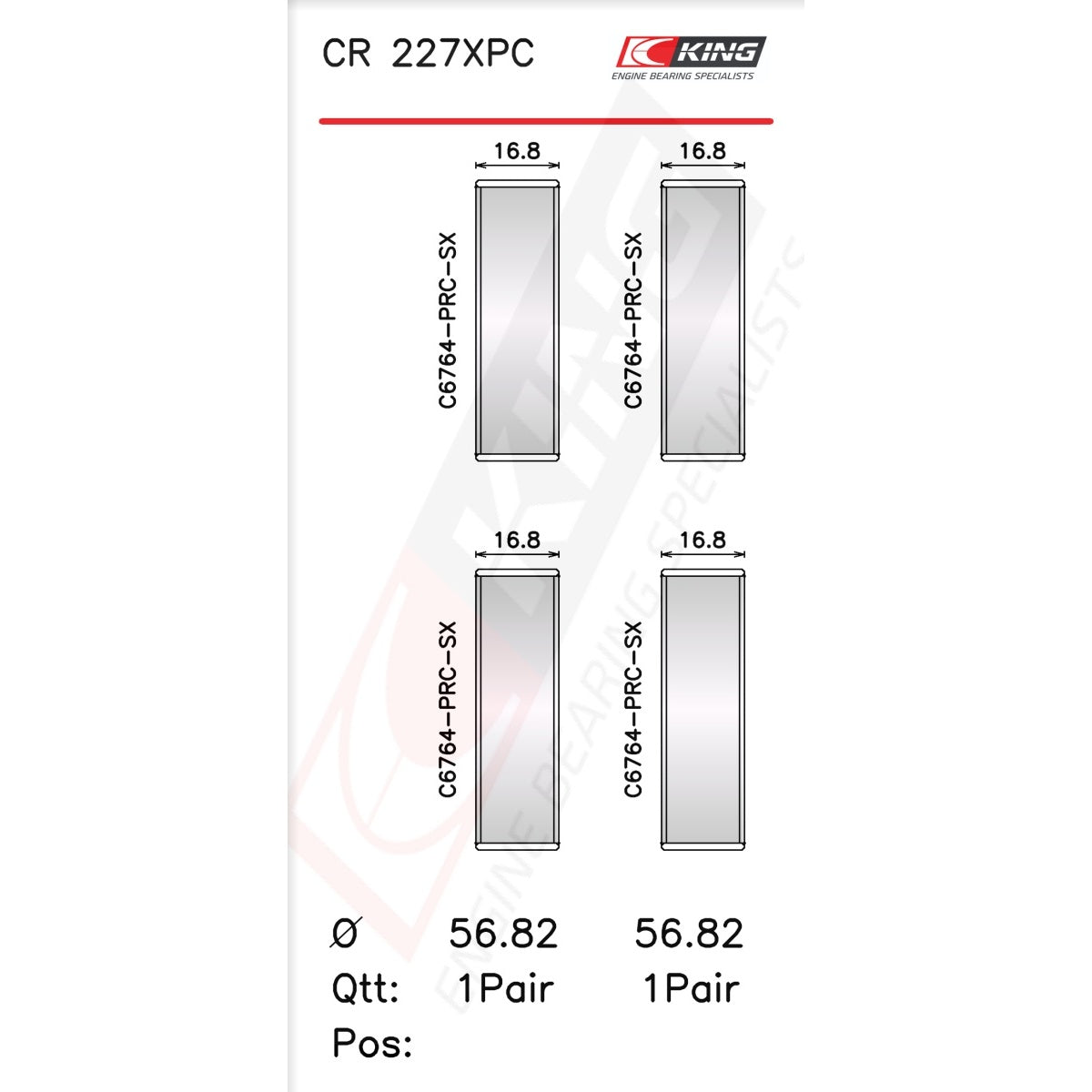 King Racing × AMS Alpha Connecting Rod Bearings For Audi 4.2L V8, Lamborghini 5.2L V10, VW VR6 3.2L V6 CR 227XPC-STD - Fits Volkswagen, Audi, Lamborghini