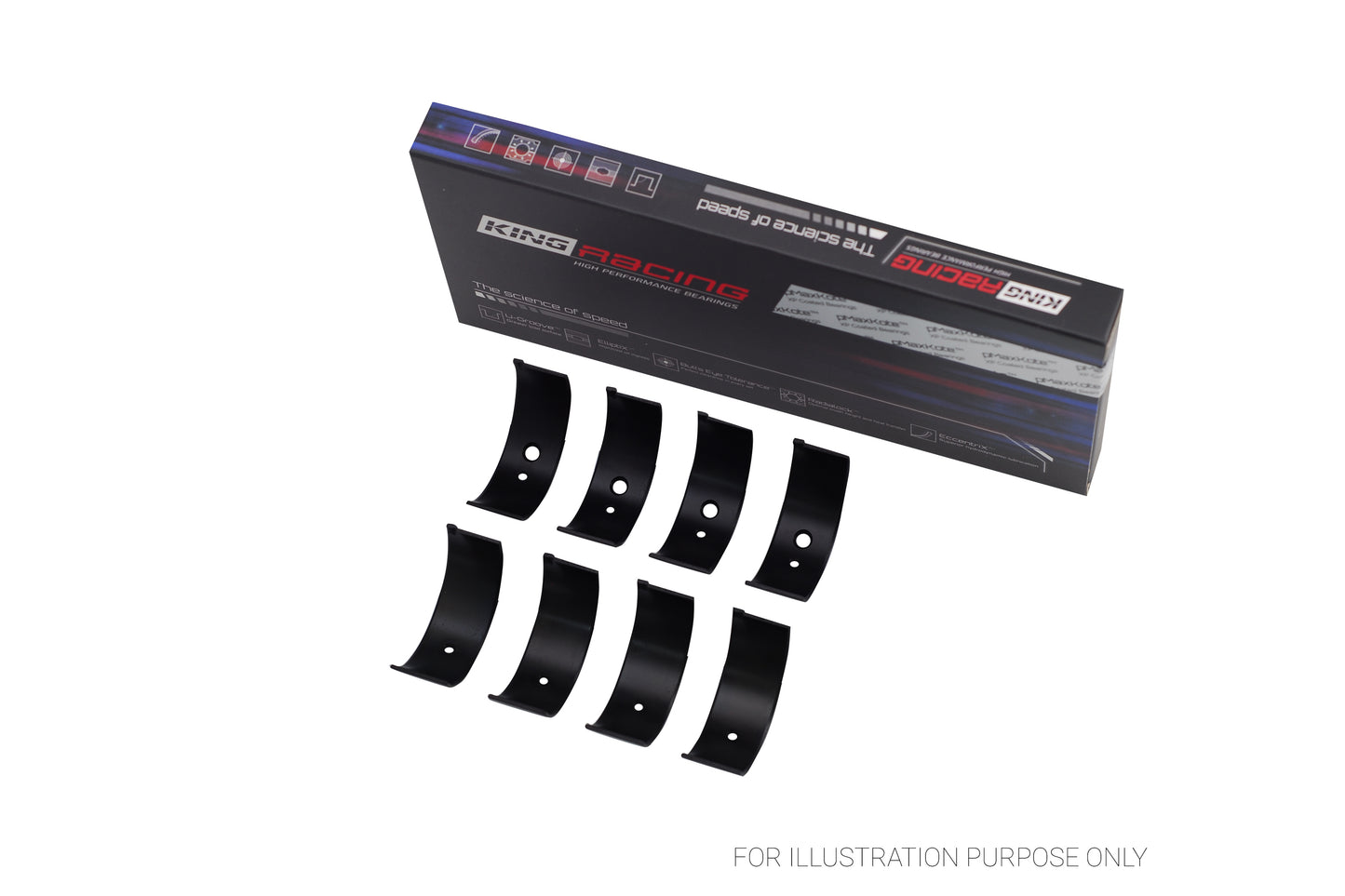 King Racing Connecting Rod Bearings for Honda B17A B18A B18B B20B F20B CR 439XPC0.25 - Fits Honda, Acura, Isuzu