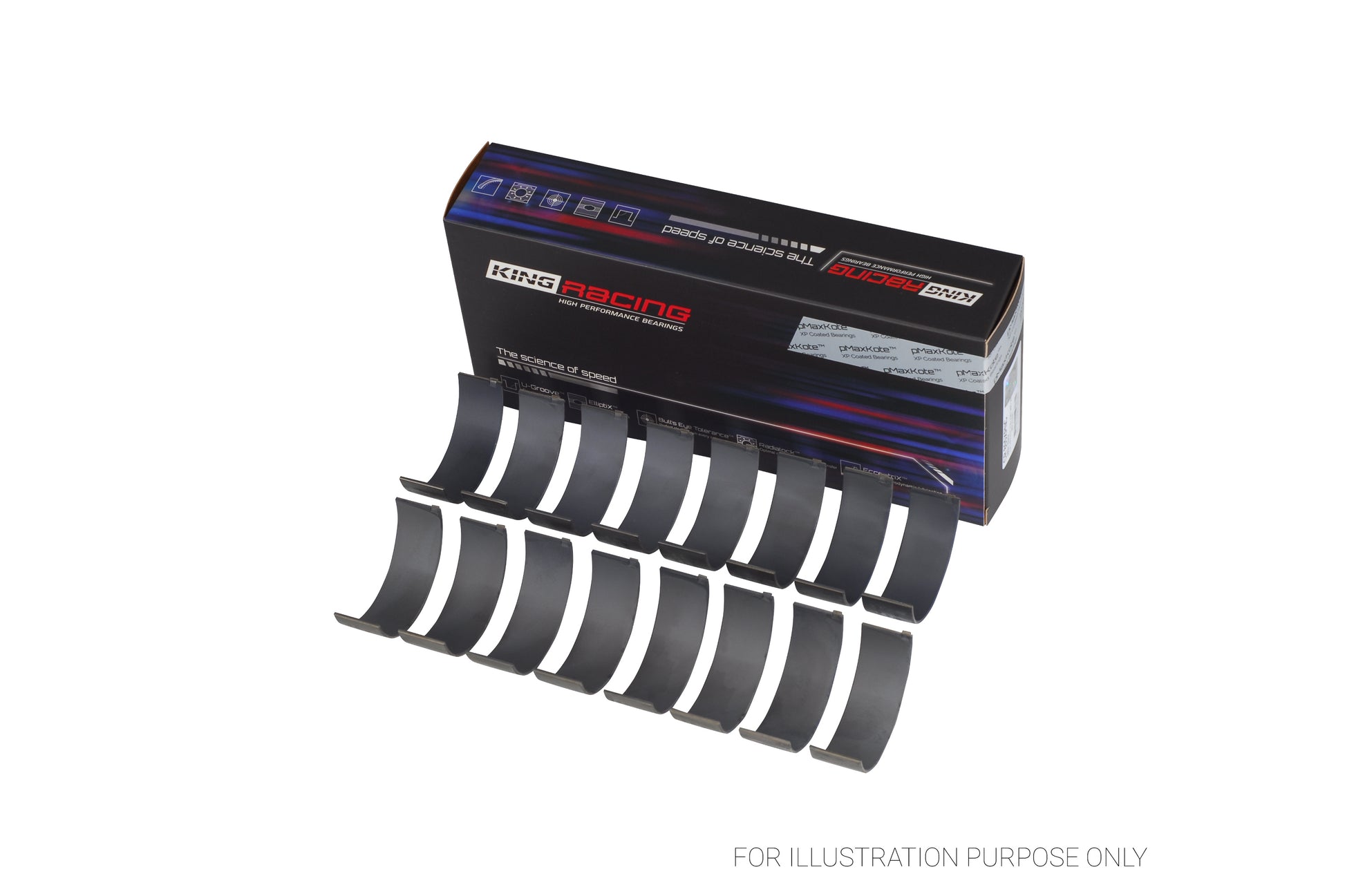 King Chrysler 273CI 318CI 340CI 360CI Connecting Rod Bearing Set CR 805XPNC-STD - Fits Dodge, Plymouth, Fargo