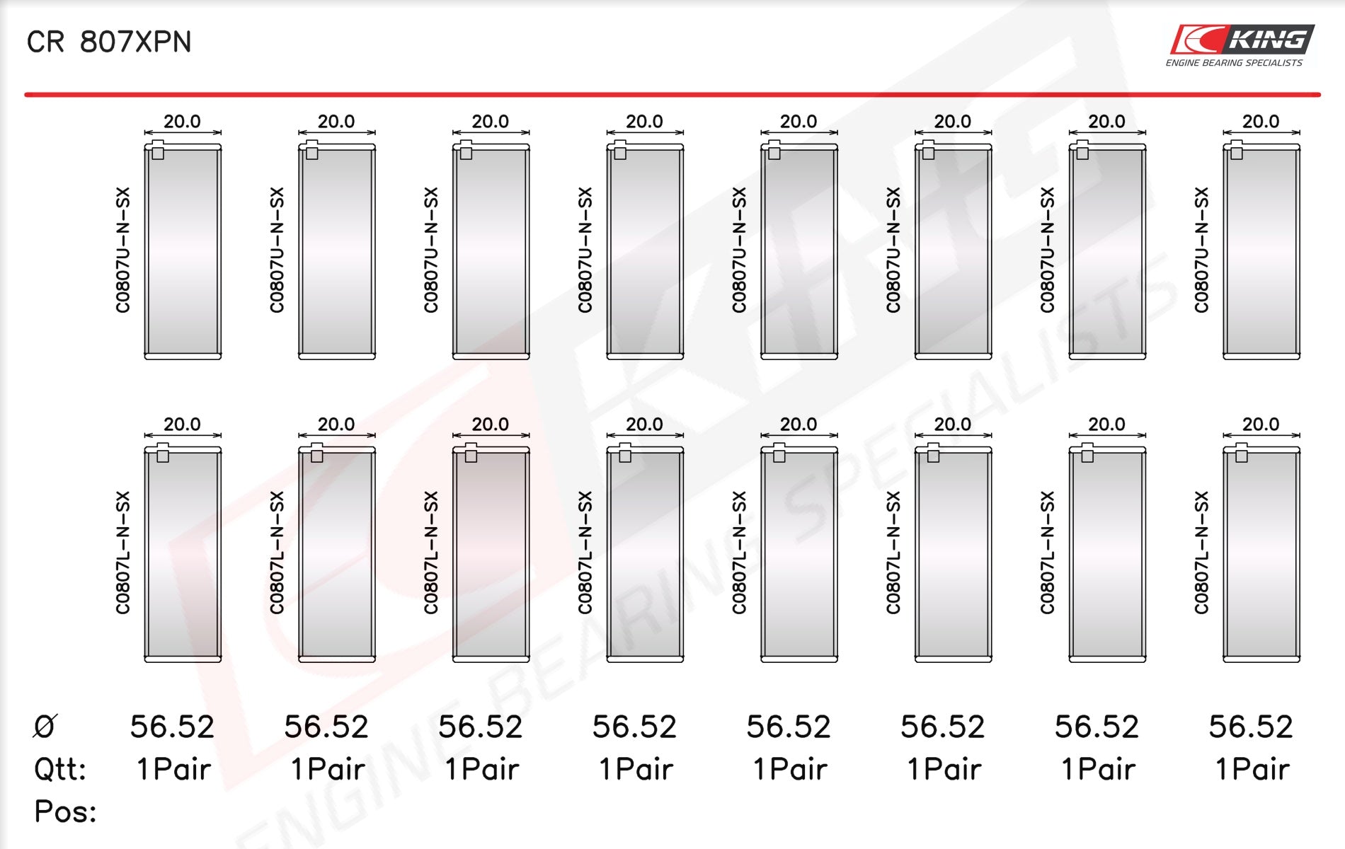 King Chevrolet SBC 307CI 350CI & GEN III/IV Narrow Racing Connecting Rod Bearings CR 807XPNSTDX - Fits Chevrolet, GMC, Pontiac