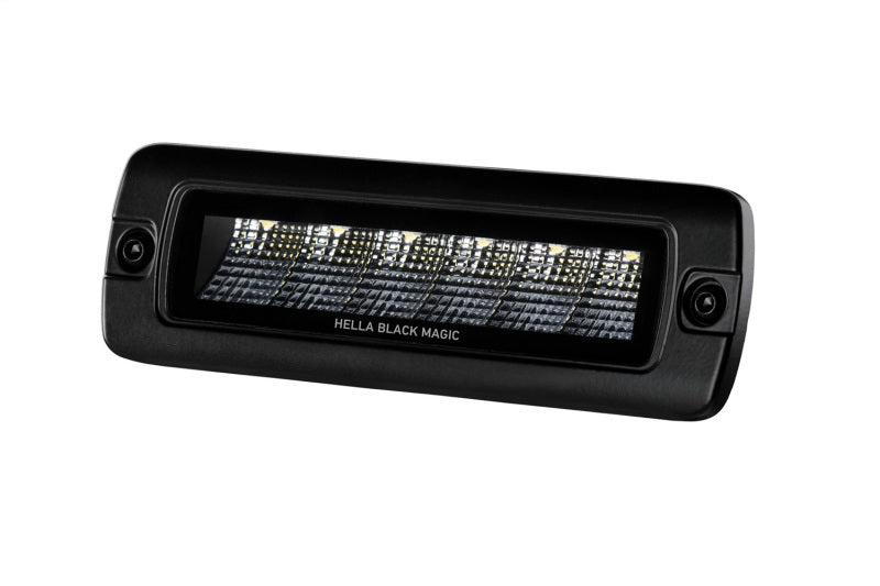 HELLA 358176221 Black Magic 6 LED Flush Mount Mini Light Bar - Flood Beam