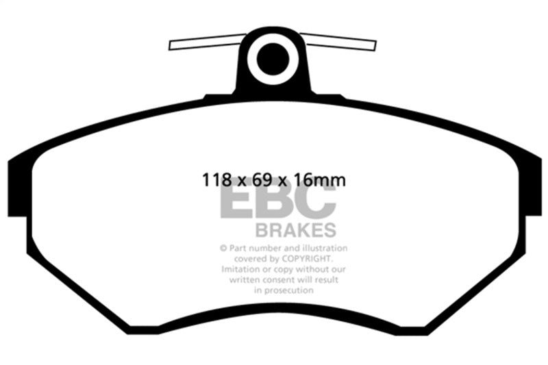 EBC 1997-2002 Volkswagen Cabriolet 2.0 Yellowstuff Front Brake Pads DP41112R