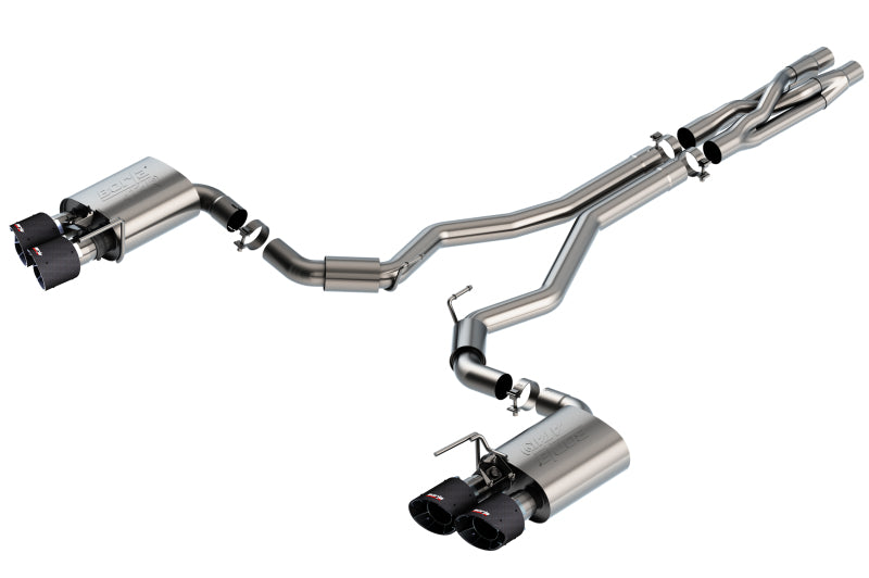 Borla 140837CF 2020 Ford GT500 5.2L AT 3in ATAK CatBack Exhaust w/ Carbon Fiber Tips - #140837CF