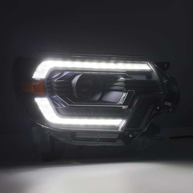 AlphaRex 880749 12-15 Toyota Tacoma PRO-Series Projector Headlights Plank Style Black w/DRL