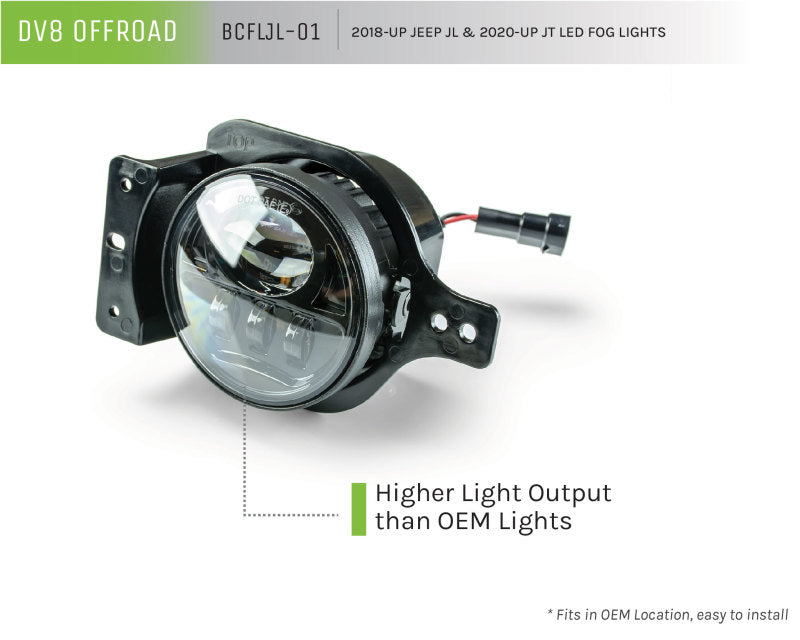 DV8 Offroad 18+ Jeep JL/ Gladiator LED Fog Lights - #BCFLJL-01