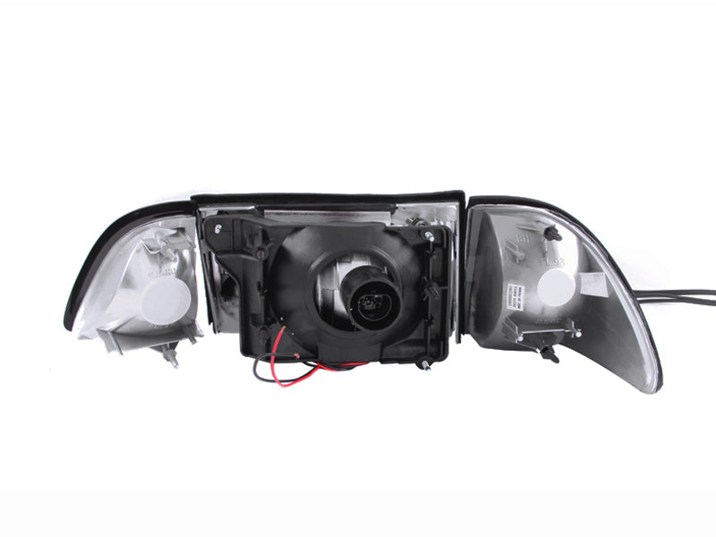 ANZO 1987-1993 Ford Mustang Crystal Headlights