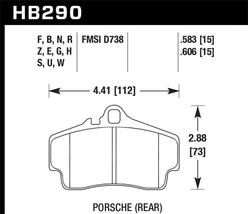 Hawk Performance HB290E.583 Blue 9012 Motorsport Brake Pads