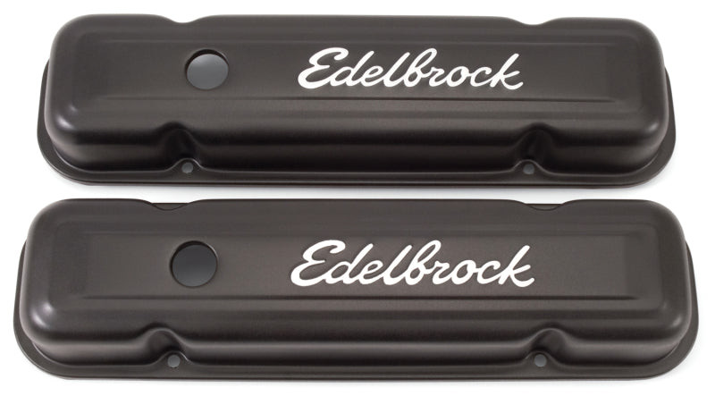 Edelbrock 4453 Valve Cover Signature Series Pontiac 1962-1979 301-455 CI V8 Low Black