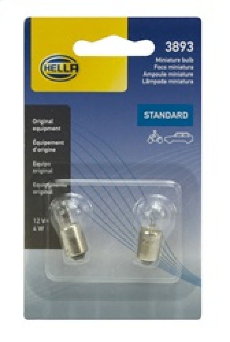 HELLA 3893TB 3893 12V 4W BA9s T2.75 Bulbs Pair