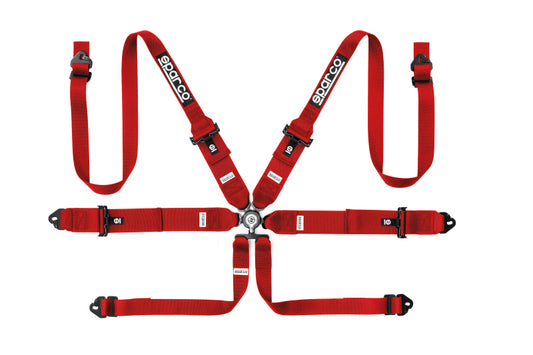 Sparco BELT 6 PNT 3 to 2in HANS STEEL - Red