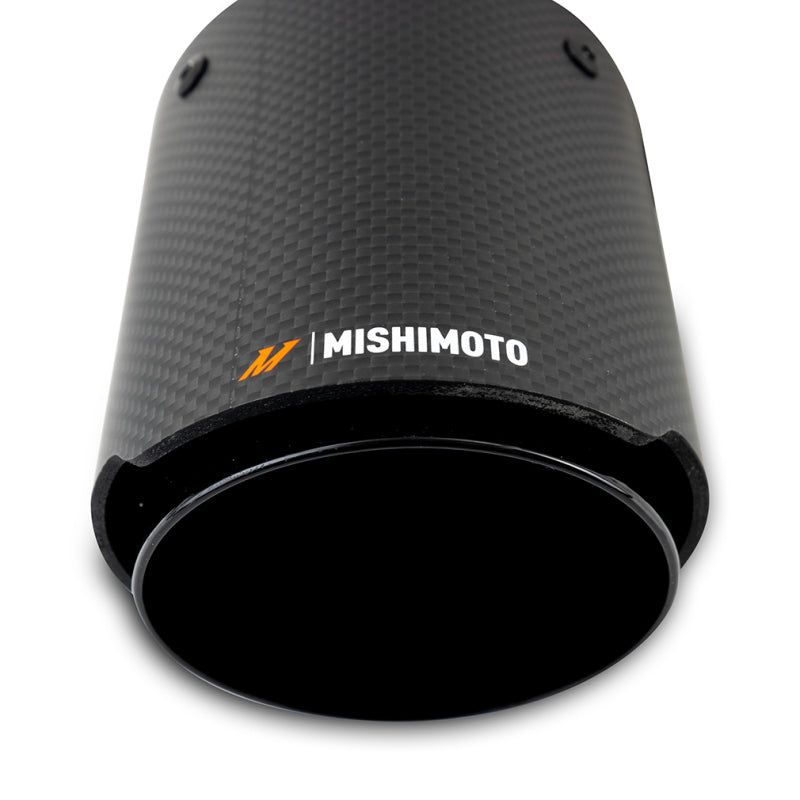 Mishimoto 2x Carbon Fiber Muffler Tip 2.5in Inlet 3.5in Outlet Black - #MMEXH-TIP-CFD25BK