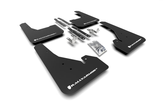 Rally Armor UR Mud Flaps - 2019-2026 Toyota Corolla - Black/White Logo - #MF67-UR-BLK/WH